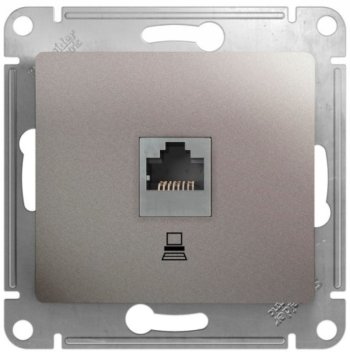 Розетка компьютерная без рамки Systeme Electric Glossa 1-м. RJ45 5e платина фото Розетка компьютерная без рамки Systeme Electric Glossa 1-м. RJ45 5e платина картинка